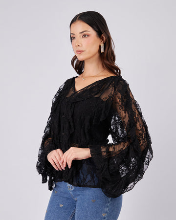 Black Lace Blouse
