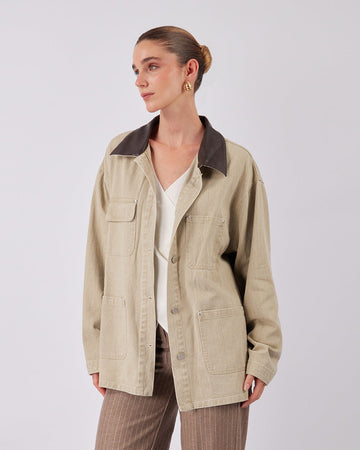 Taupe Denim Jacket