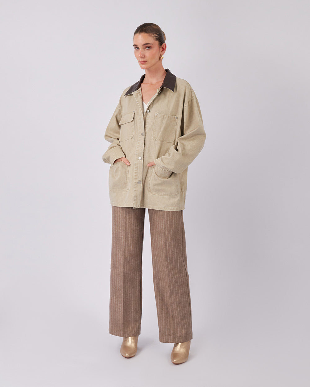 Taupe Denim Jacket