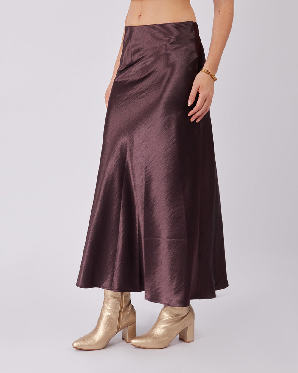 Burgundy Silk Skirt