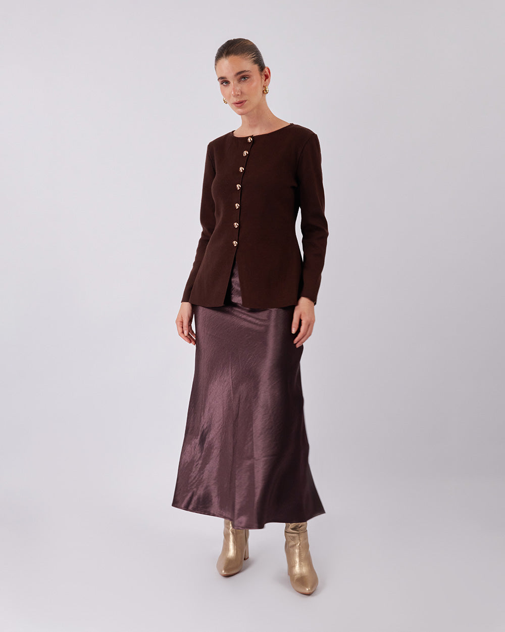 Burgundy Silk Skirt