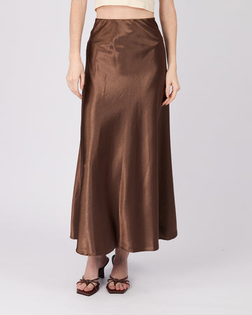 Brown Silk Skirt