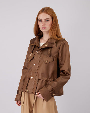 Chocolate High Neck Jacket