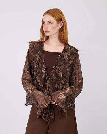 Brown Translucent Blouse