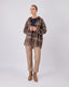 Brown And Light Blue Blouse Sparkle