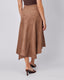 Asymmetric Brown Suede Skirt
