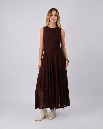 Brown Brocade Dress