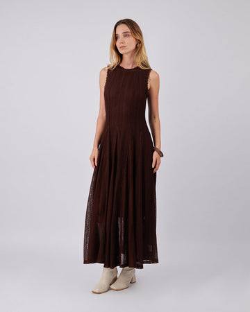 Brown Brocade Dress