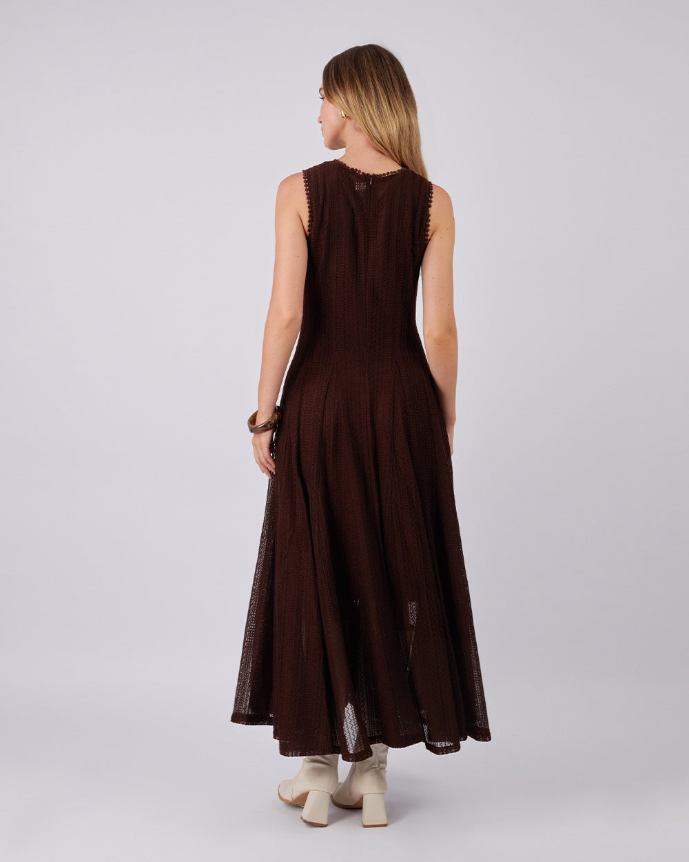Brown Brocade Dress