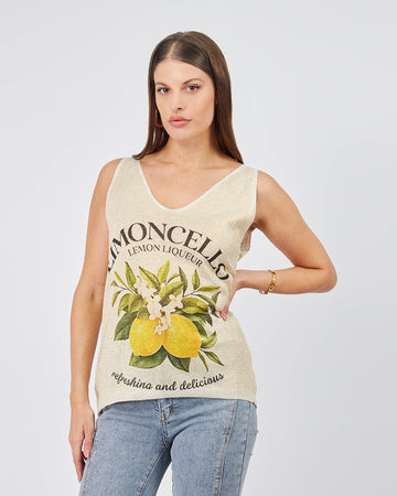 Beige Blouse Limoncello Print