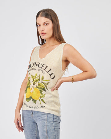 Beige Blouse Limoncello Print