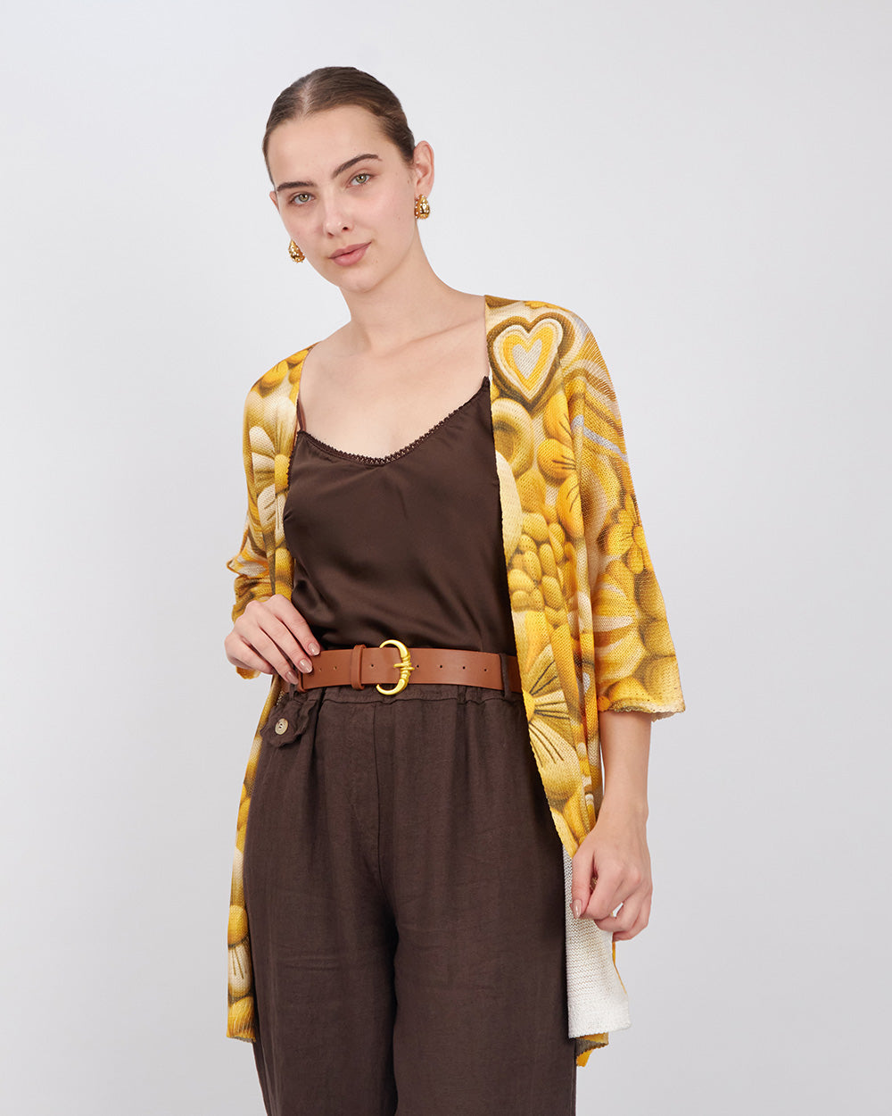 Yellow Cape With Flowers And Hearts