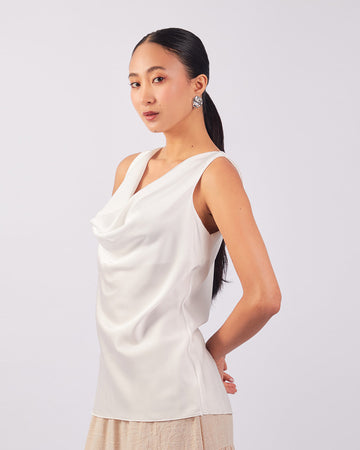 White Draped Camisole