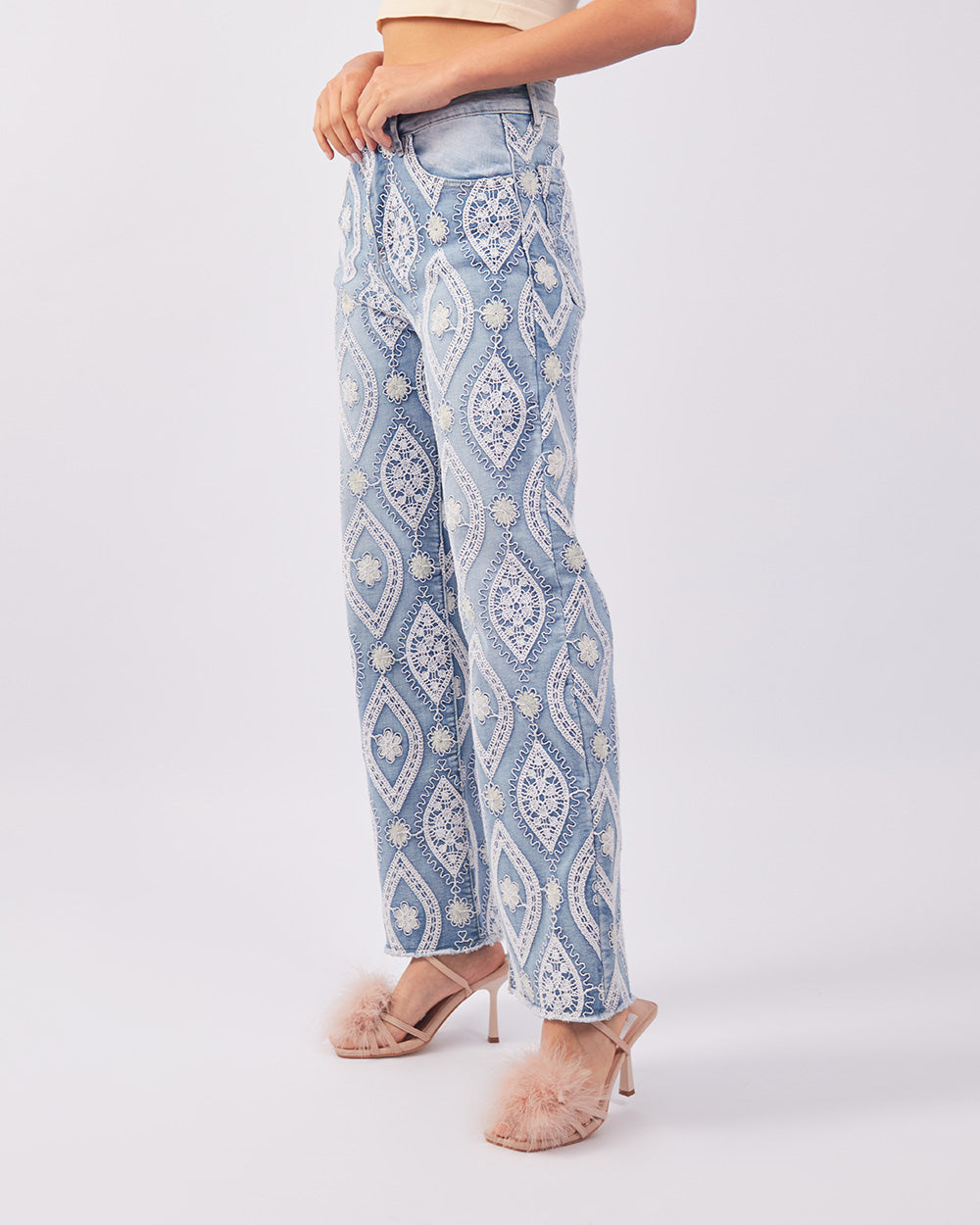 Light Blue Floral Pant