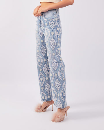 Light Blue Floral Pant