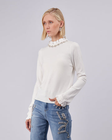Ivory Sweater  Flowers