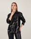 Black Sequin Tulle Shirt