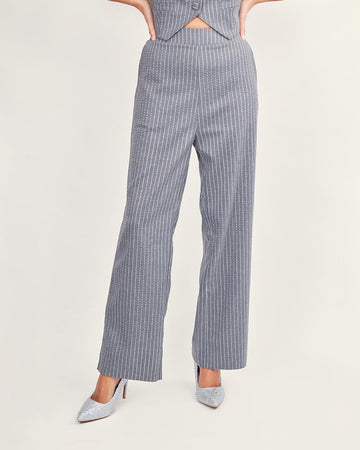 Gray sparkle stripe pants