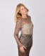 Brown Lace Blouse Round Neck