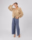 Beige Long Sleeve Blouse Ruffles