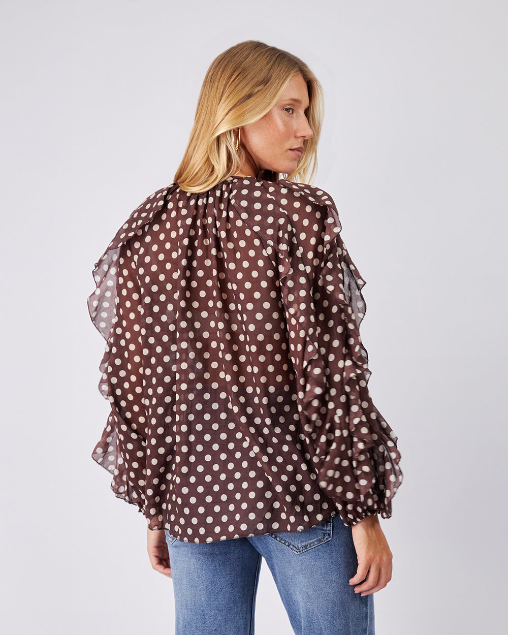 Brown Polka Dot Blouse