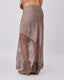 Sand Silk Skirt With Lace