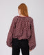 Burgundy Blouse  White Polka Dots