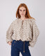 Cream Blouse Brown Polka Dots