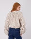 Cream Blouse Brown Polka Dots