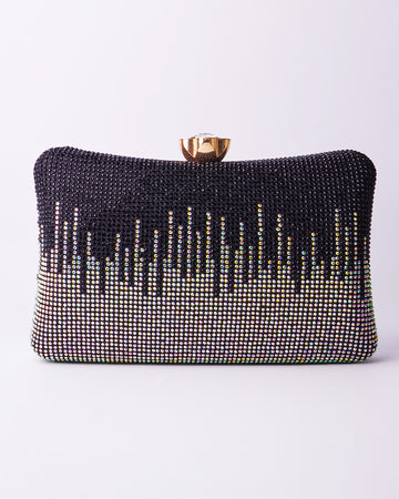 Black/silver night clutch