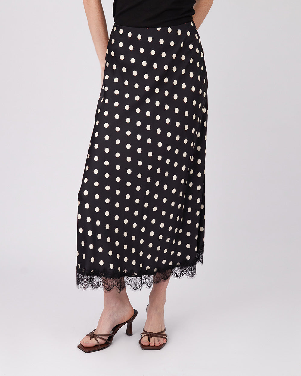 Brown Skirt With Polka Dots