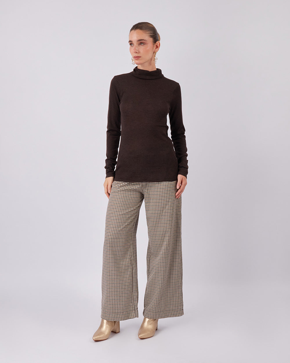 Beige Wide-Leg Pant