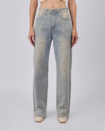 Light Blue Denim Pants Studs