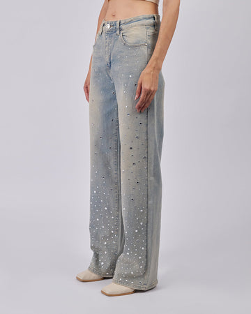 Light Blue Denim Pants Studs