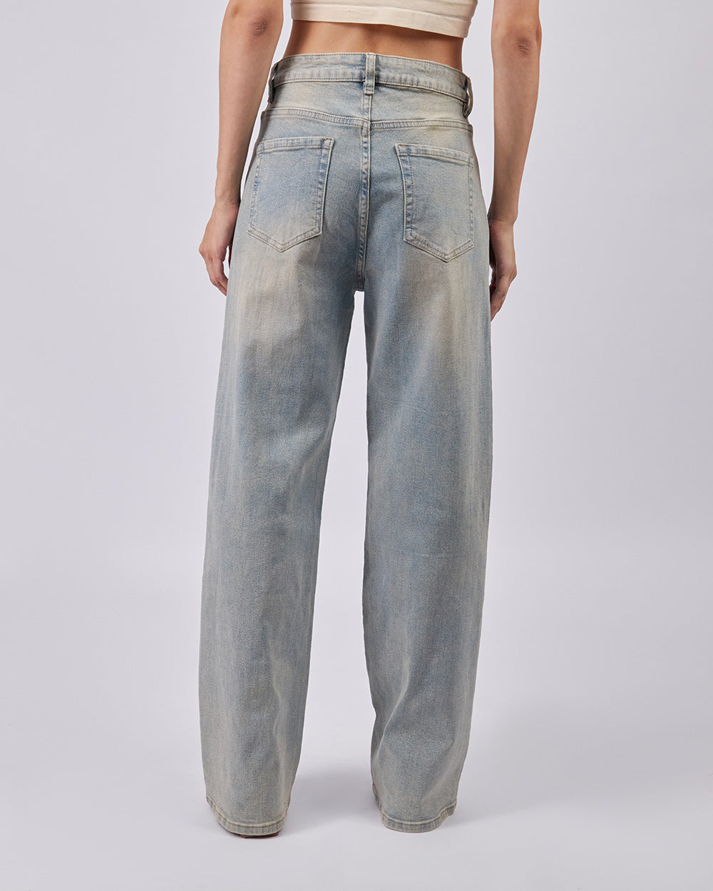 Light Blue Denim Pants Studs