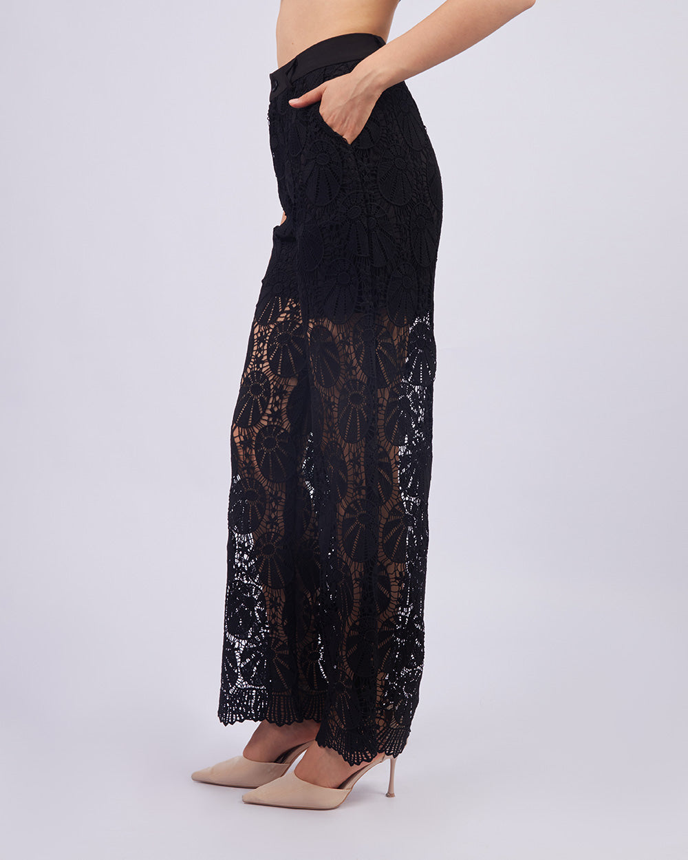 Black Broderie  Pants
