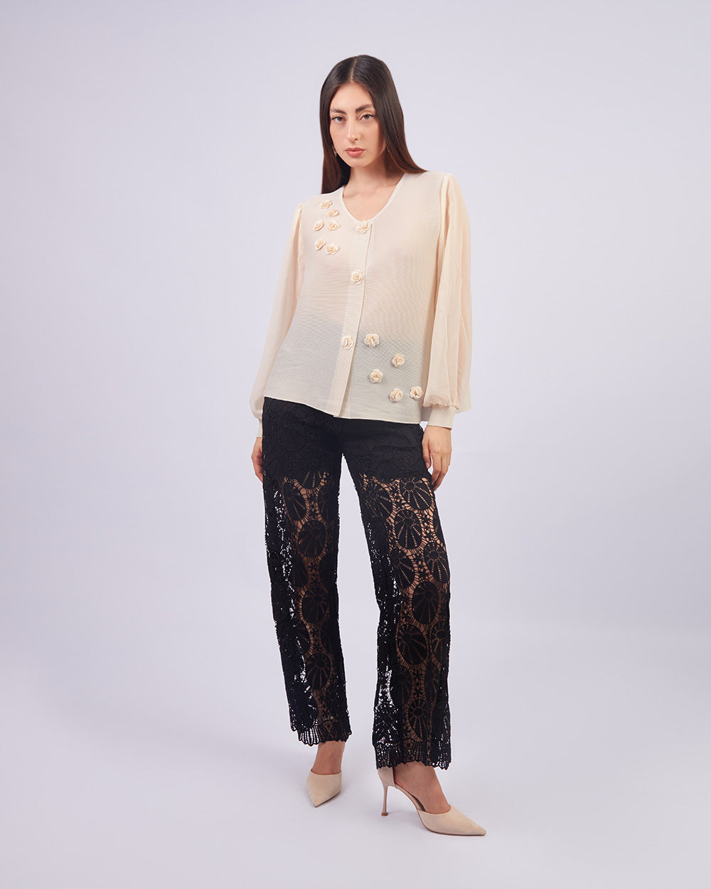 Cream Blossom Blouse