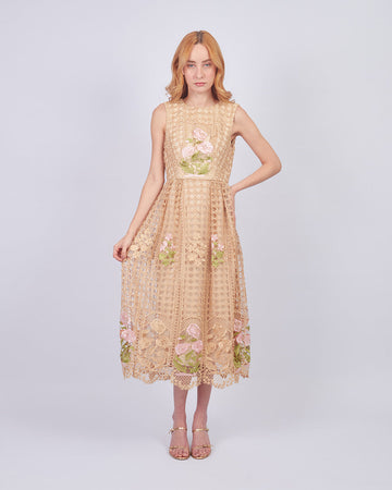 Beige Blossom Dress