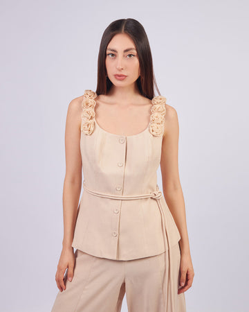 Beige Blossom Top