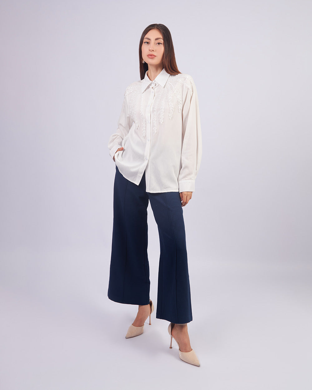 Blue Tailored Pants