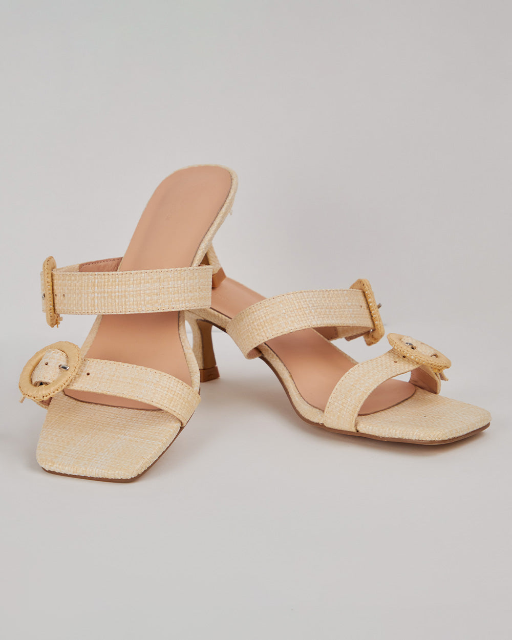 Cream Sandal With Buckles