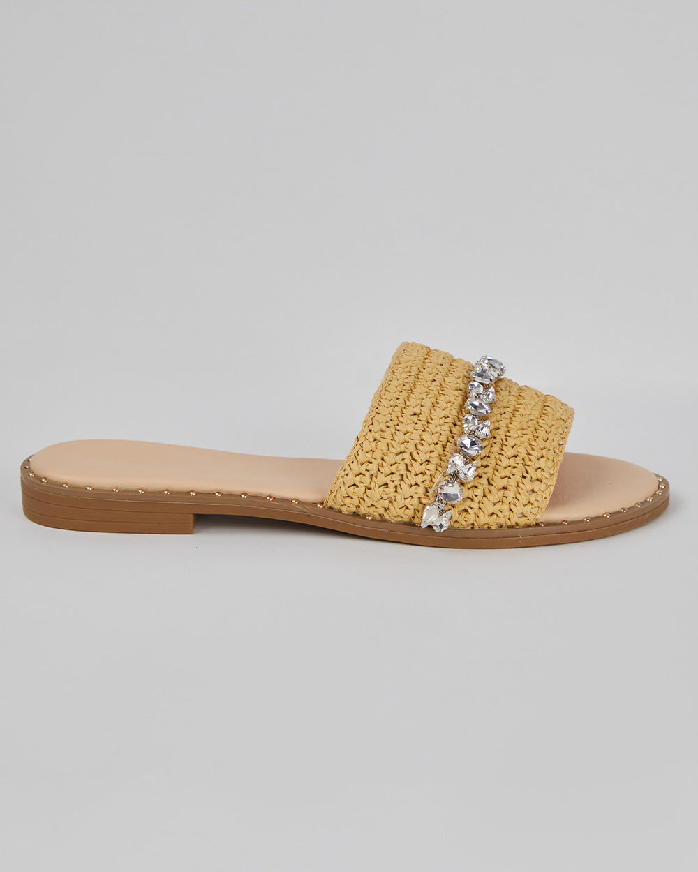 Beige Flat Woven Sandal