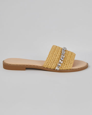 Beige Flat Woven Sandal