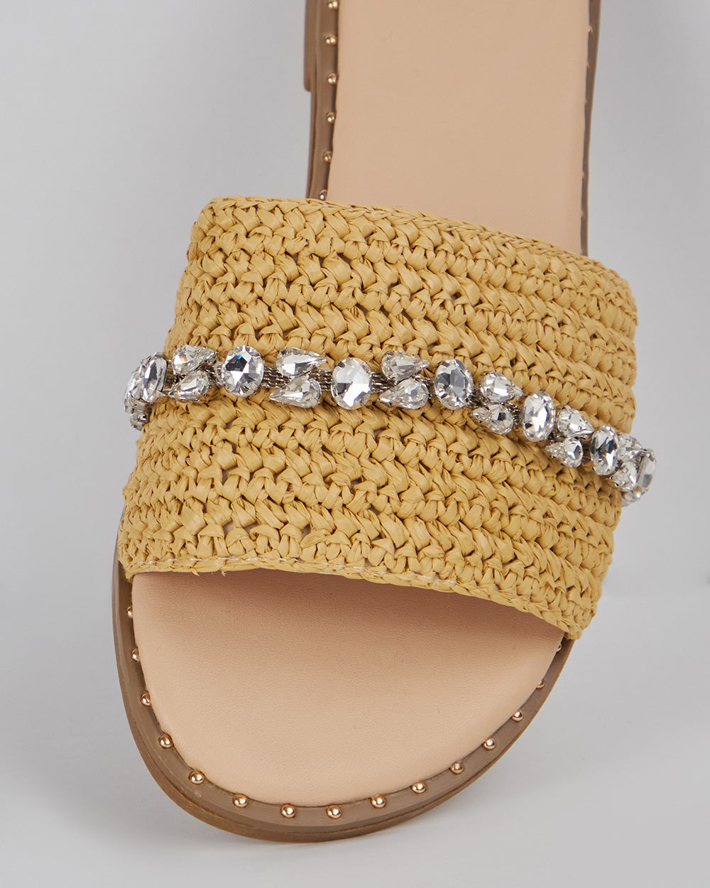 Beige Flat Woven Sandal