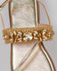 Gold Flat Sandal With Ankle Stones