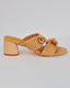 Beige Woven Sandal With 2 Straps And Bows