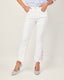 White denim pants with floral
