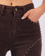 Brown Studded Denim