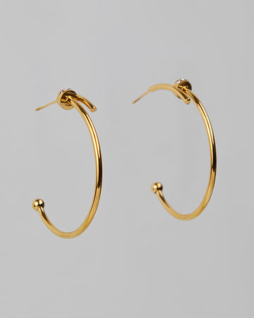 Half Moon Ring With Hoop And Stones