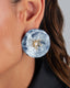 Blue Mother-Of-Pearl Flower Earrings